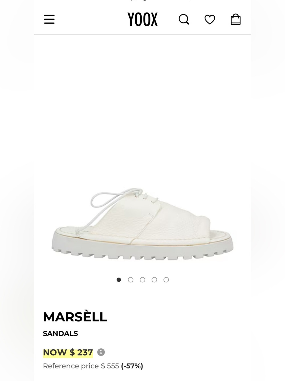 Marsell Sanpumice Scalzato sandal white sz 39